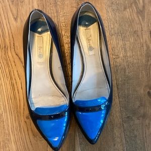 Boden womens kitten heel shoes.  Navy blue w/ lighter blue accent. Sz 10 US.